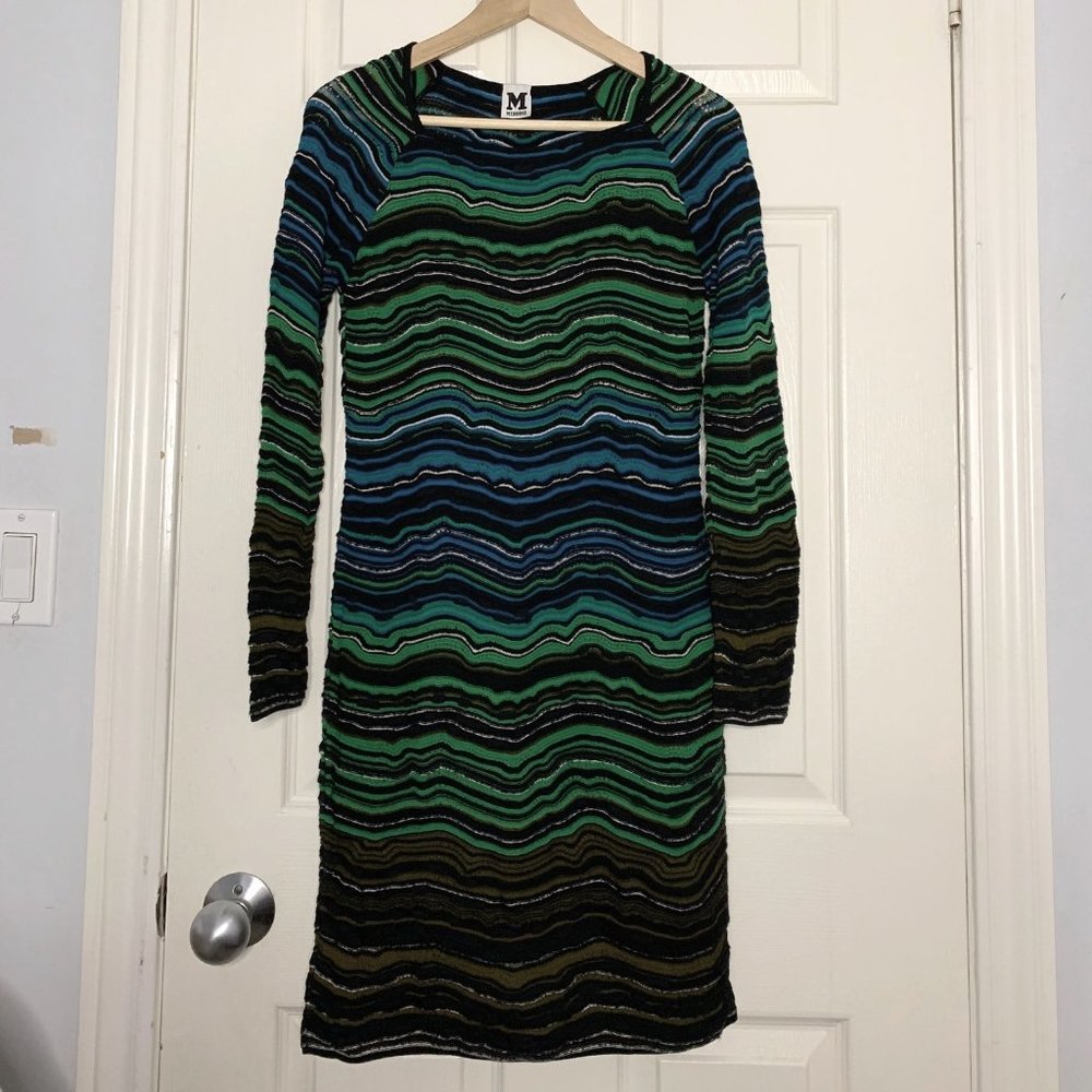M Missoni Multicolor Striped Knit Dress